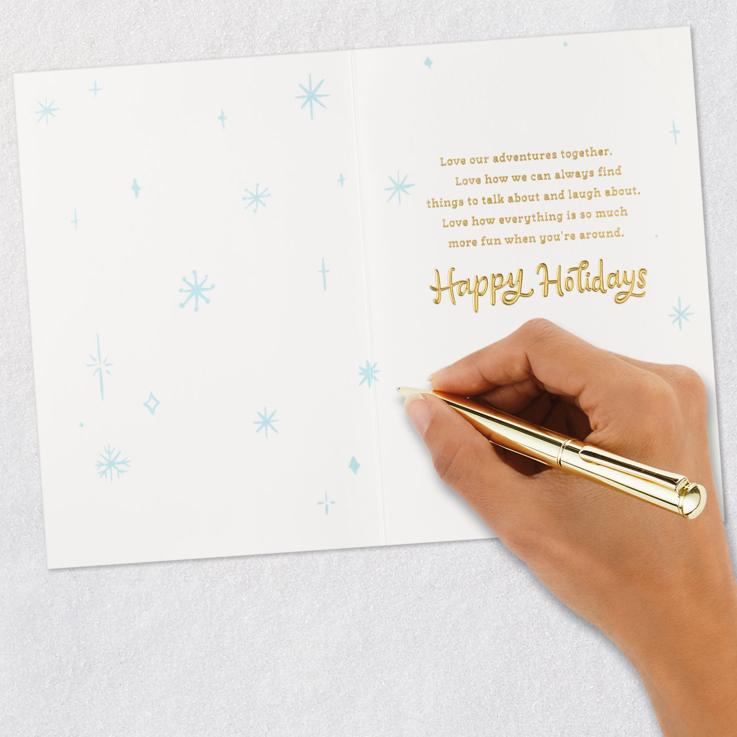 Ice Skates and Snowflakes Niece Holiday Card Signing card image number 6
