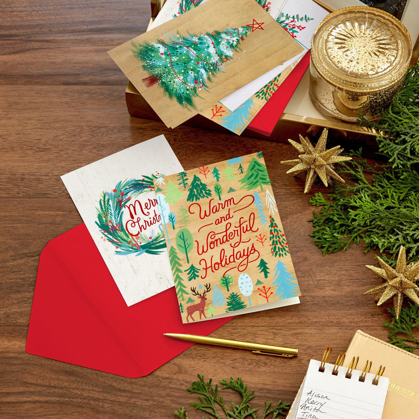 Rustic Icons Boxed Christmas Card Assortment in use image number 7
