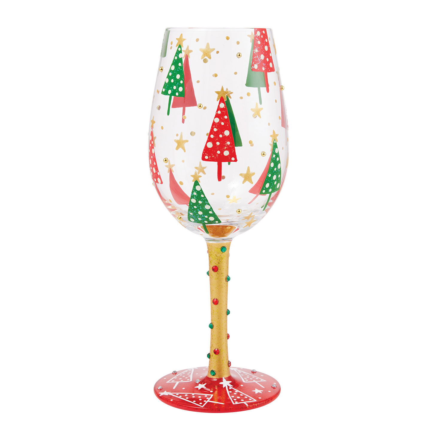Lolita Most Wonderful Time of the Year Handpainted Wine Glass, 15 oz.