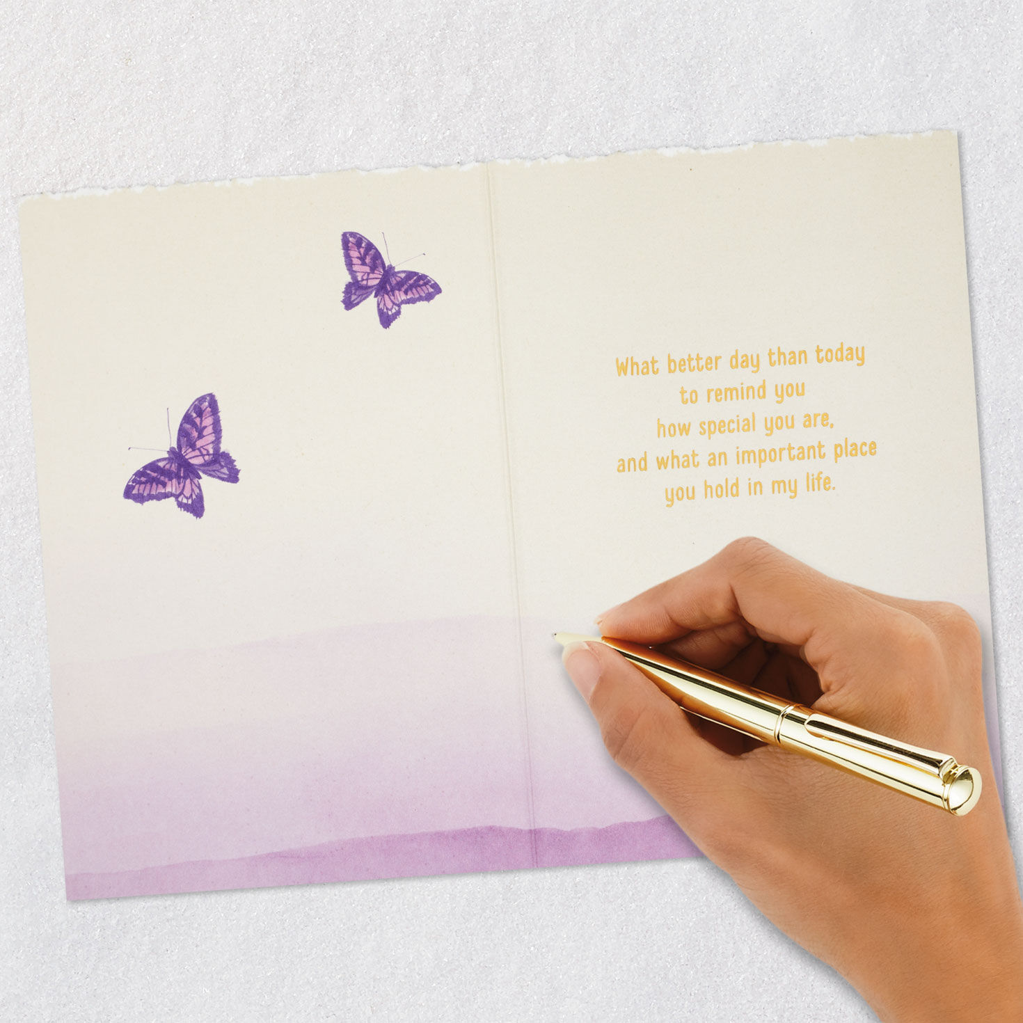 Retro Purple Flowers Birthday Card for Sister signing card image number 6