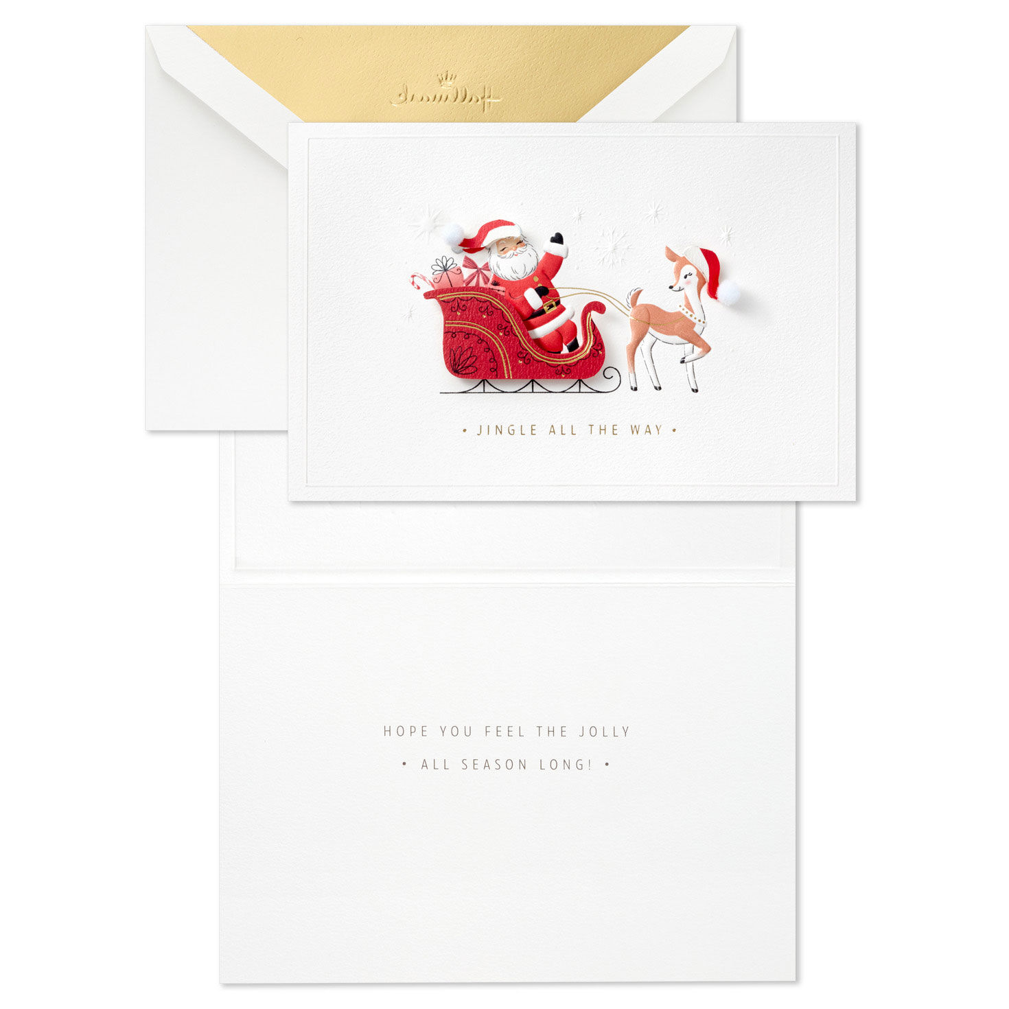 Santa Claus Sleigh Boxed Christmas Cards, Pack of 12, , large image number 3