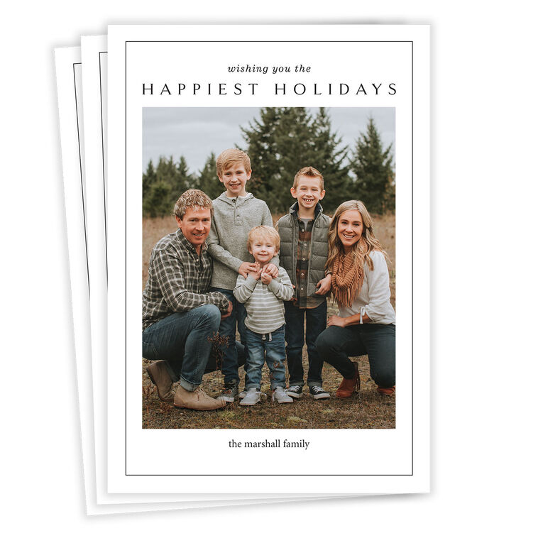Happiest Wishes Flat Holiday Photo Card