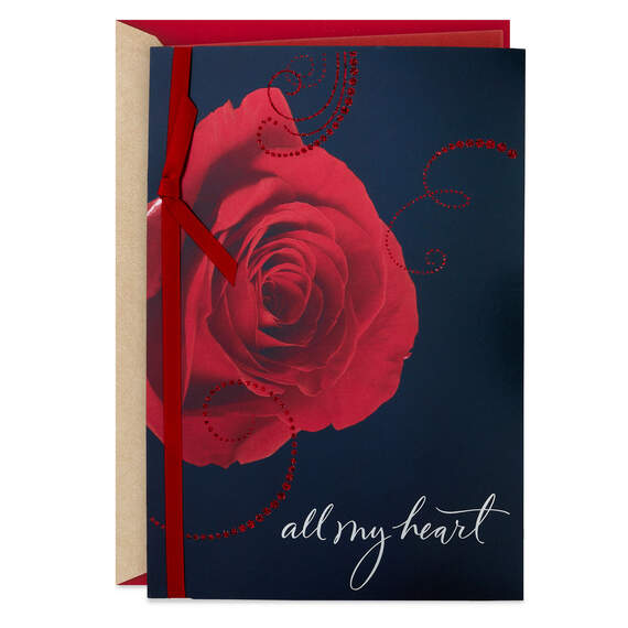 All My Heart Red Rose Valentine's Day Card for Wife