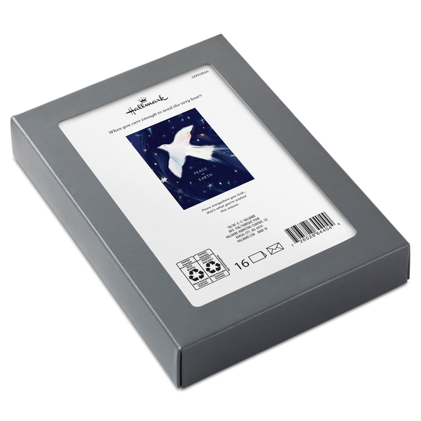 Painted Dove on Navy Christmas Cards, Box of 16