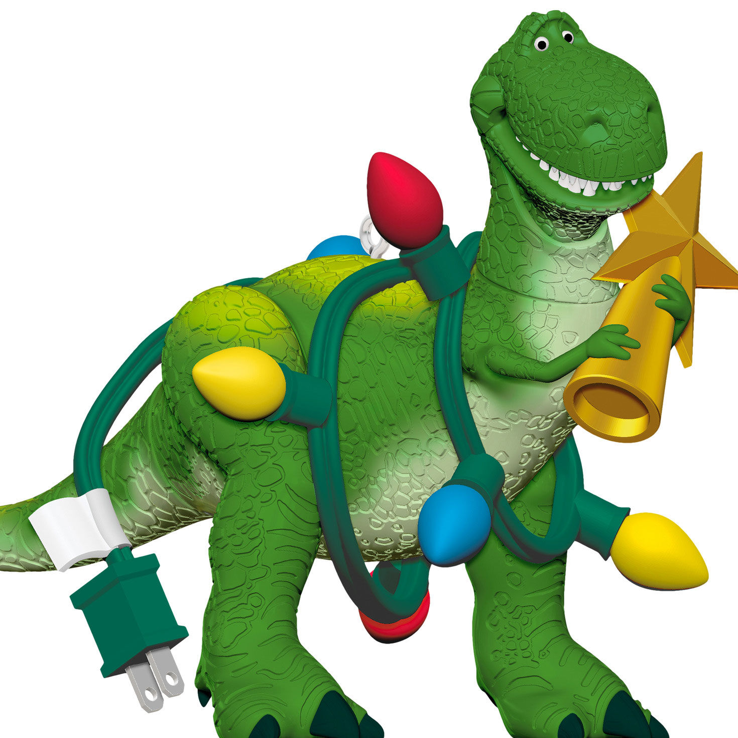 Toy Story Dinosaur in Christmas Lights Ornament upclose view image number 5