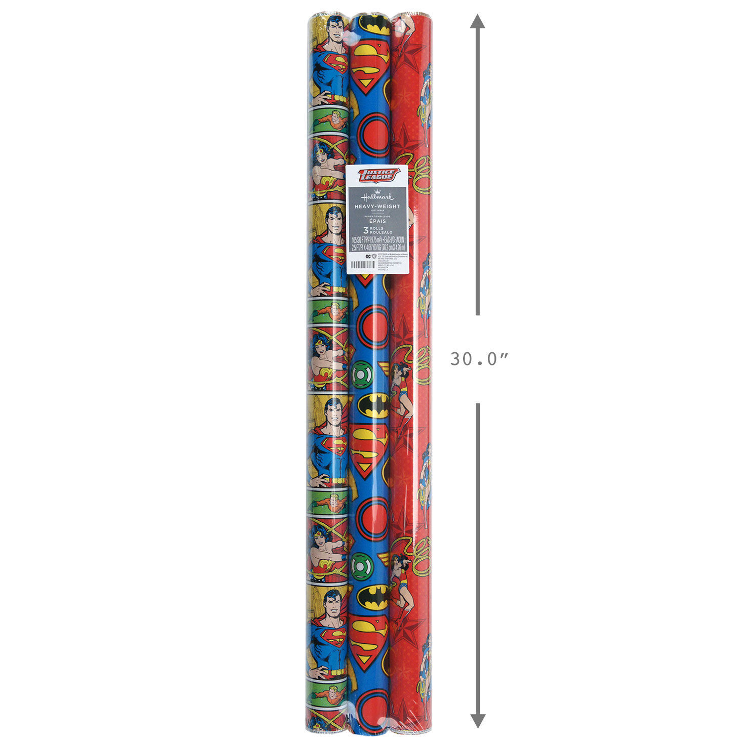 DC Logos, Comic Panels and Action Poses Gift Wrap measurement image number 8