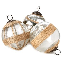 Glass With Twine Ball Decor, Set of 3, Glass With Twine Ball Decor, Set of 3, , large