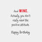 Positive Attitude and Wine Funny Birthday Card, , large image number 2