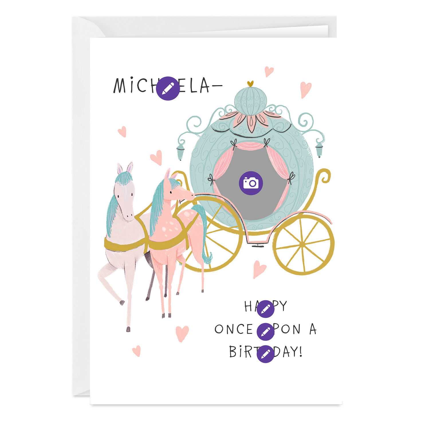 Personalized Princess Theme Photo Card for Kid  image number 3