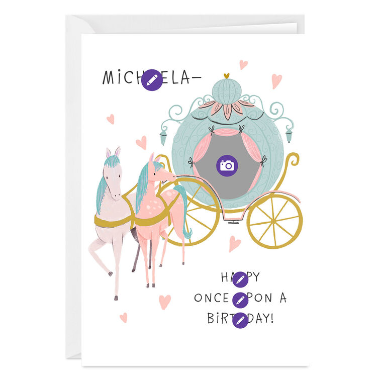 Personalized Princess Theme Photo Card for Kid  image number 3