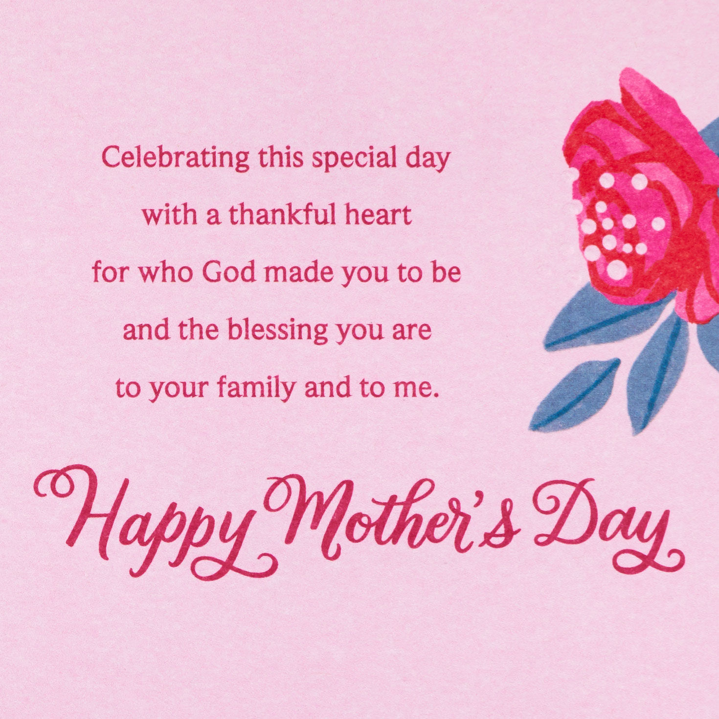 Pink and Silver Flowers Religious Mother's Day Card Sentiment image number 2