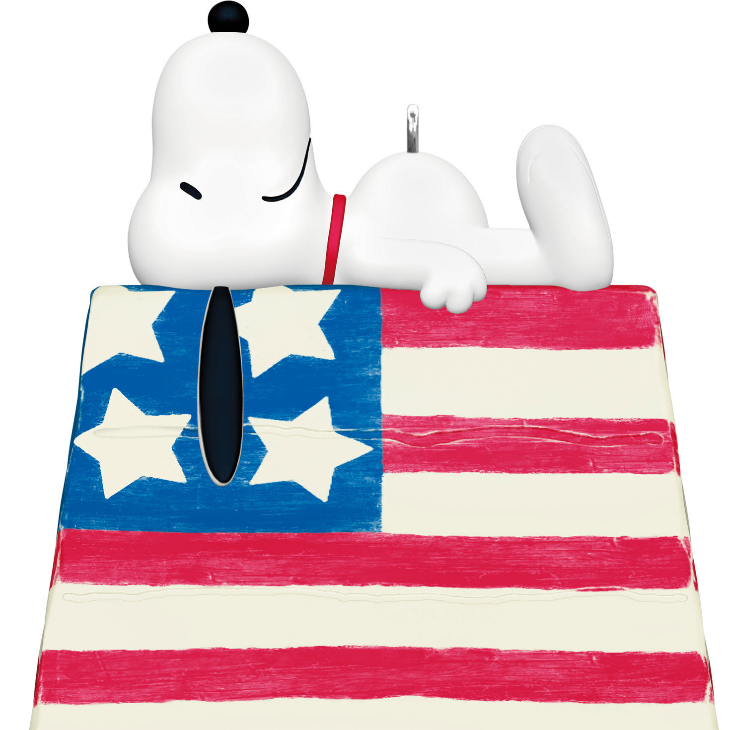 Snoopy on Patriotic Doghouse Keepsake Ornament  image number 5
