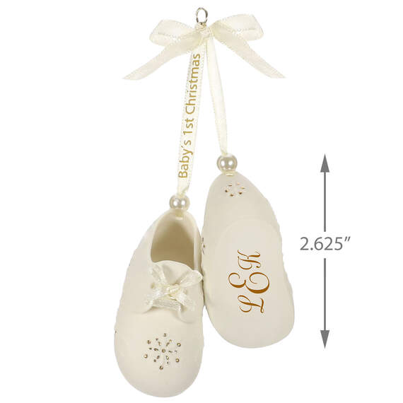 Baby's First Christmas Monogram Booties Porcelain Personalized Ornament, , large image number 3