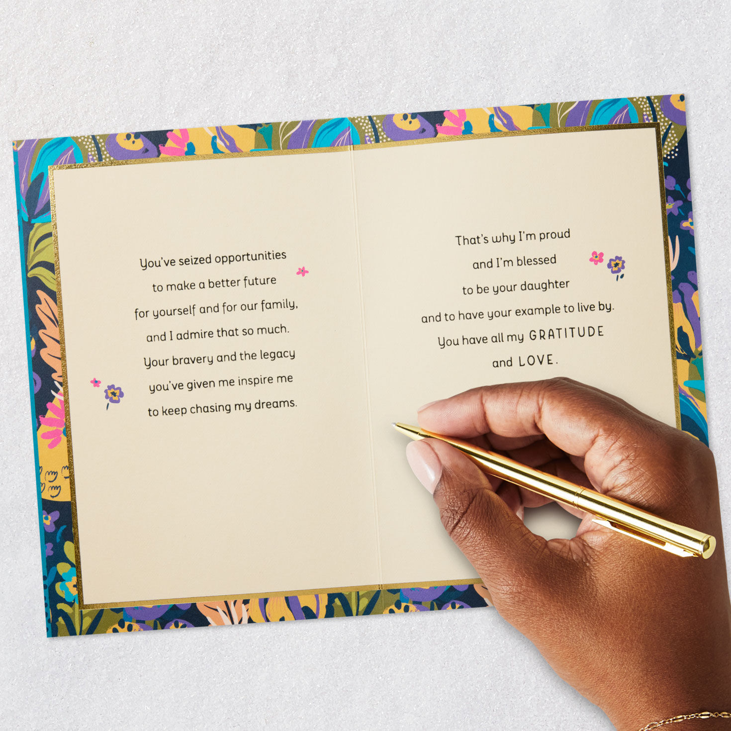 Bright Flowers Mom Mother's Day Card From Daughter Signing card image number 7