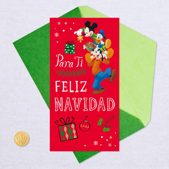 Disney Mickey Mouse Sharing Merry Spanish-Language Money Holder Christmas Card, , large image number 5