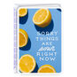 Sliced Lemons on Blue Encouragement Card Card Front image number 1