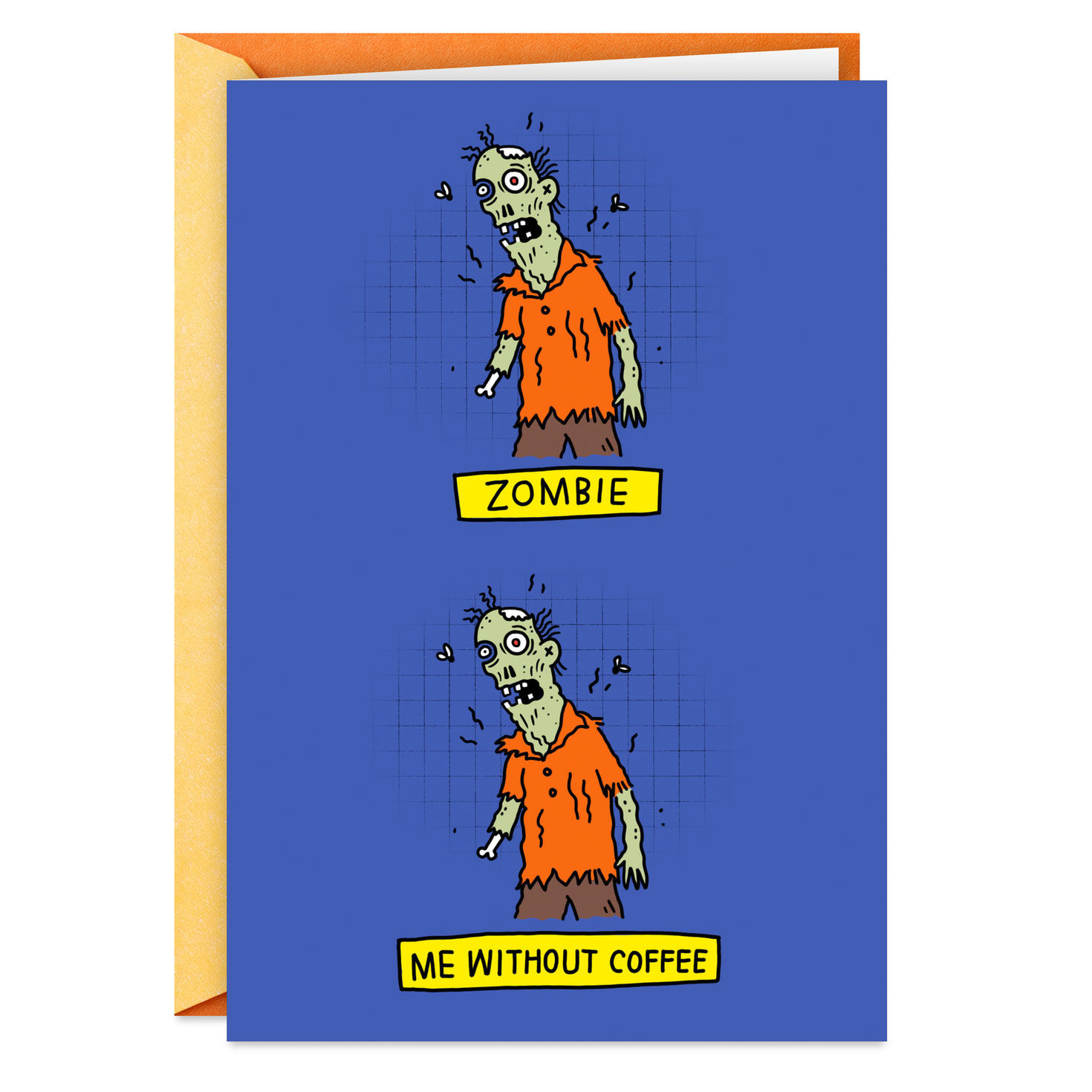 Coffee-Deprived and Zombie-Like Funny Halloween Card