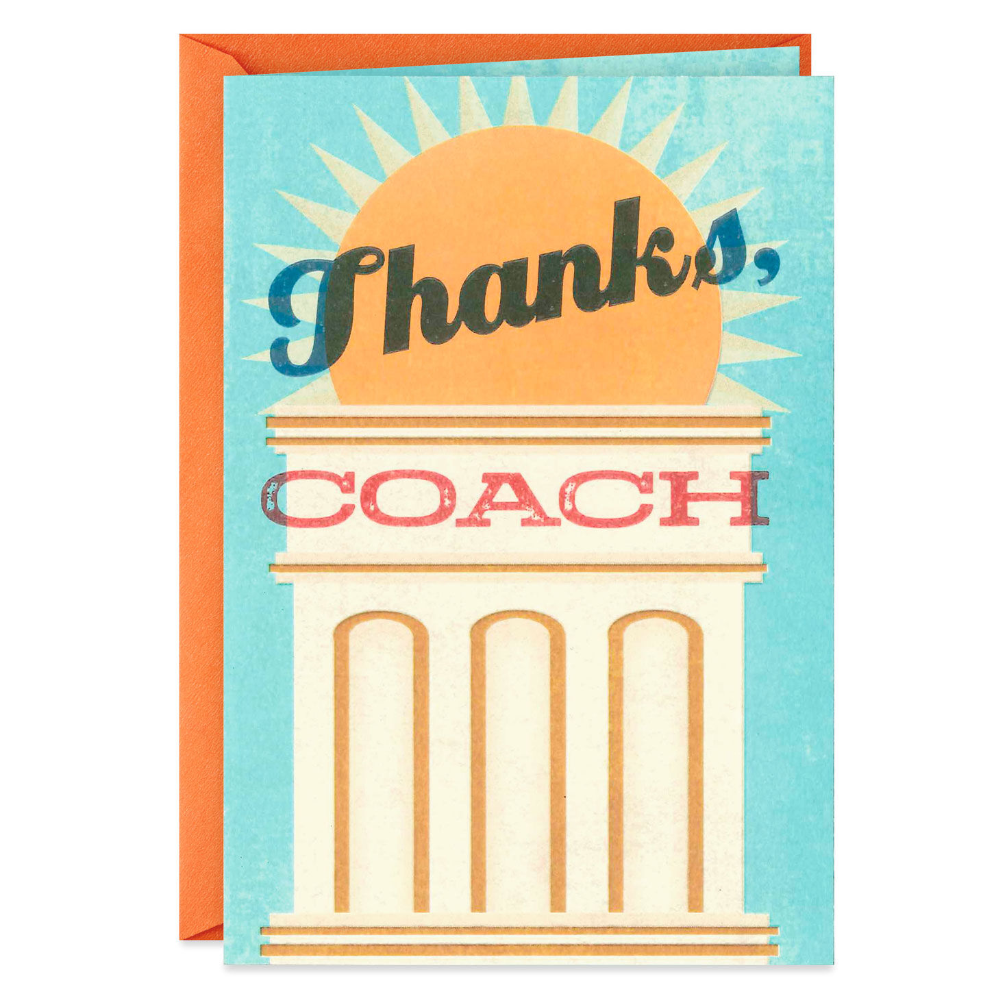 a coach who supports and inspires thank you card greeting thank you card for coach
