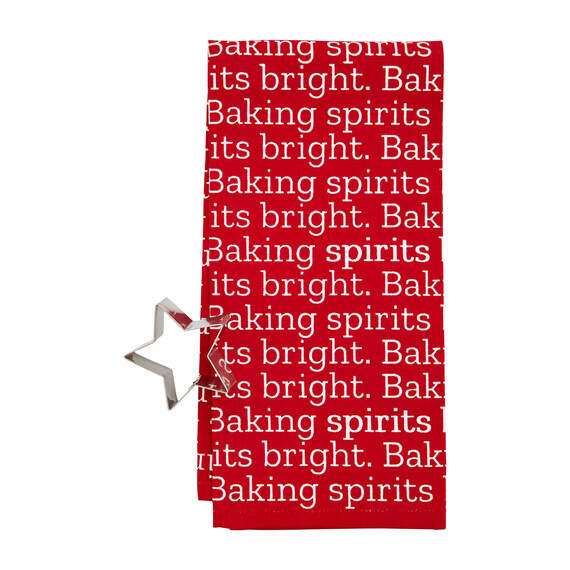 Mud Pie Baking Spirits Bright Tea Towel and Star Cookie Cutter, Set of 2, , large image number 1