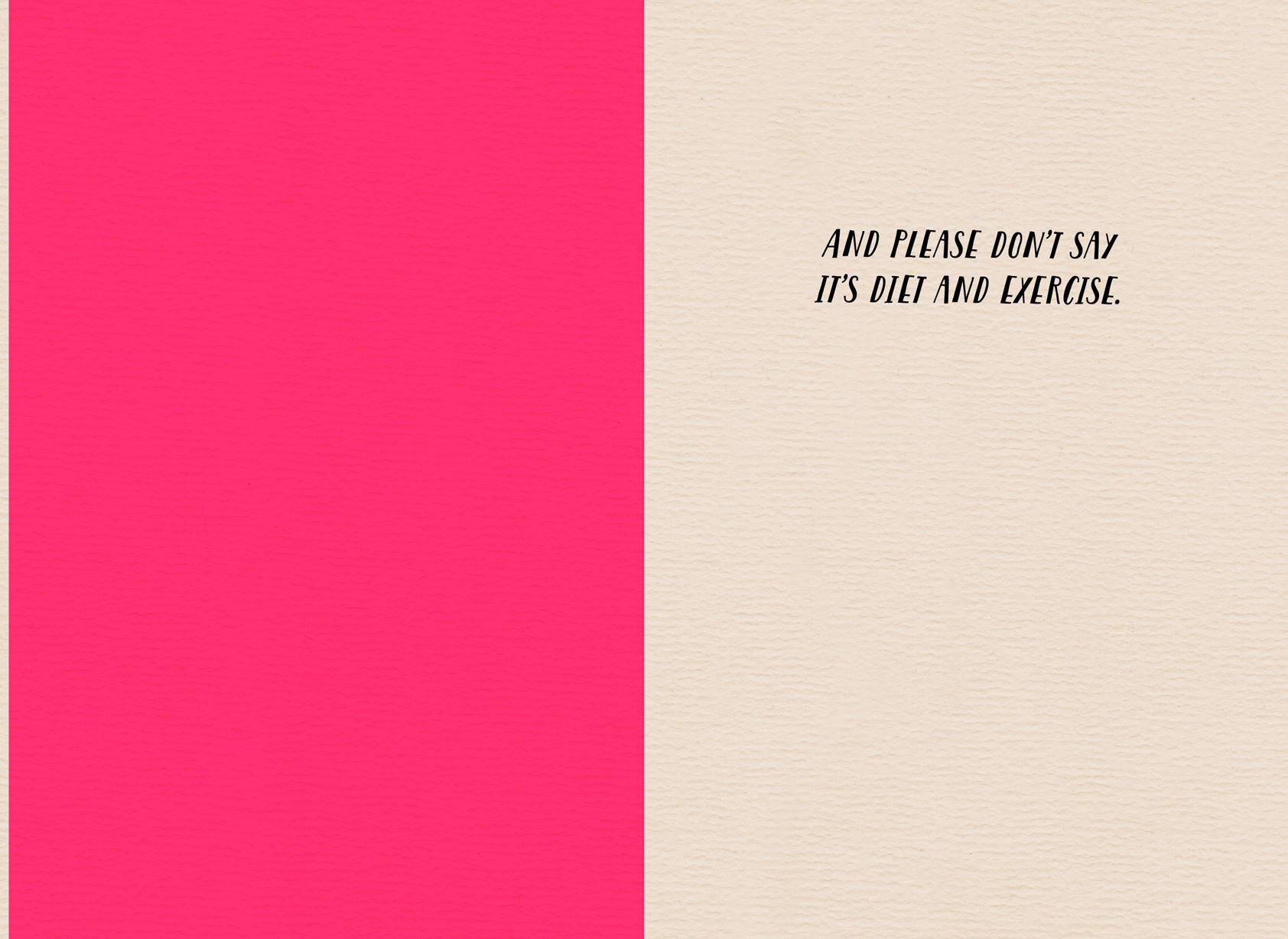 Diet and Exercise Funny Birthday Card
