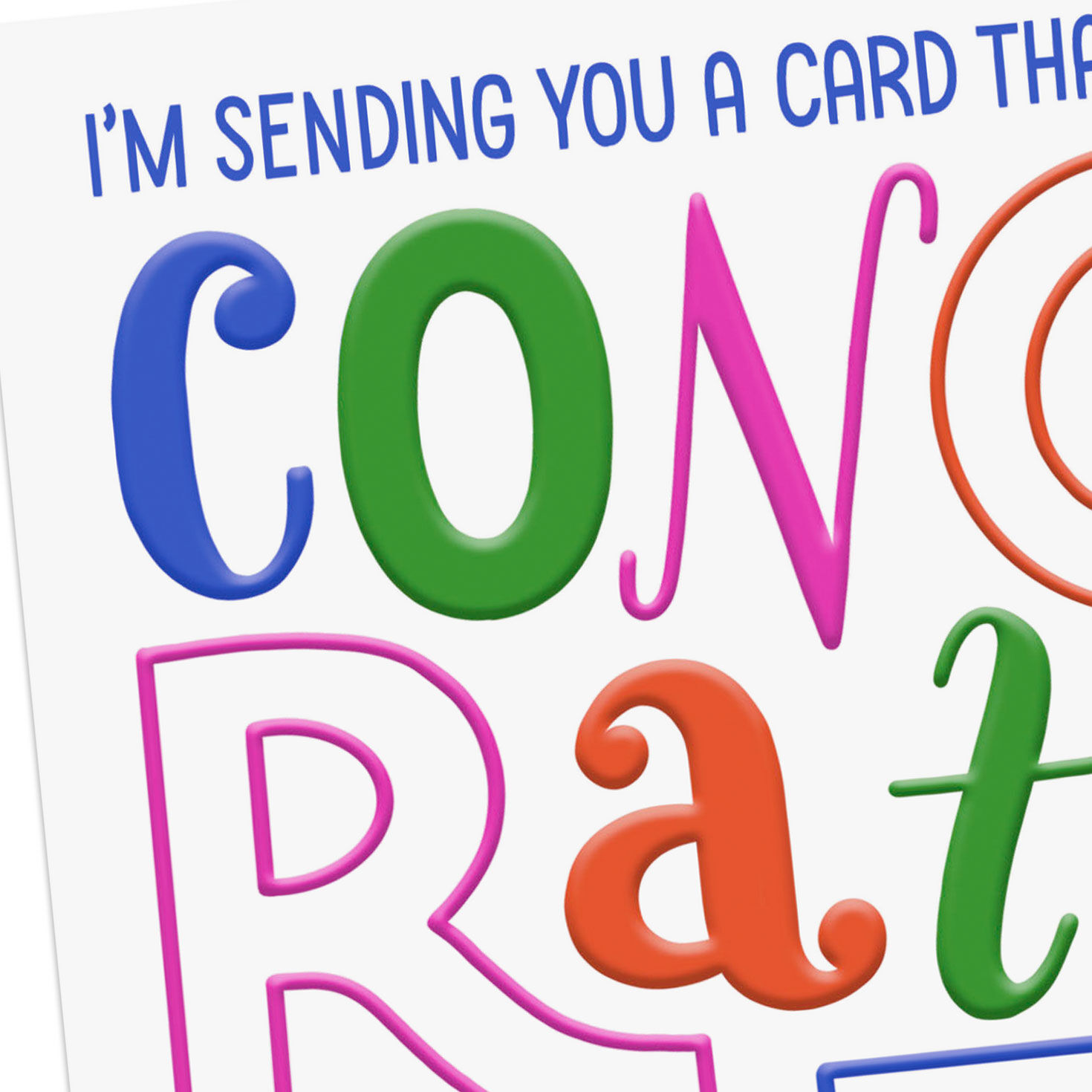 Multicolor Lettering Funny Congratulations Card Card Front Detail image number 4