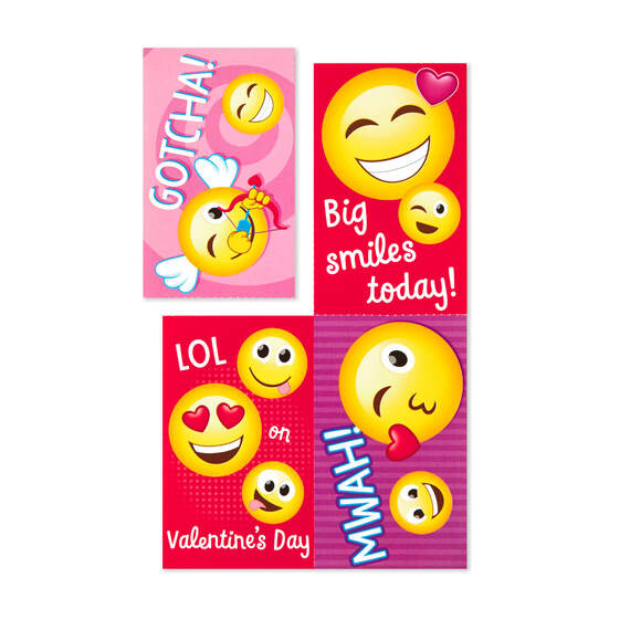 Heart-y Emojis Kids Classroom Valentines Set With Cards, Stickers and Mailbox, , large image number 5