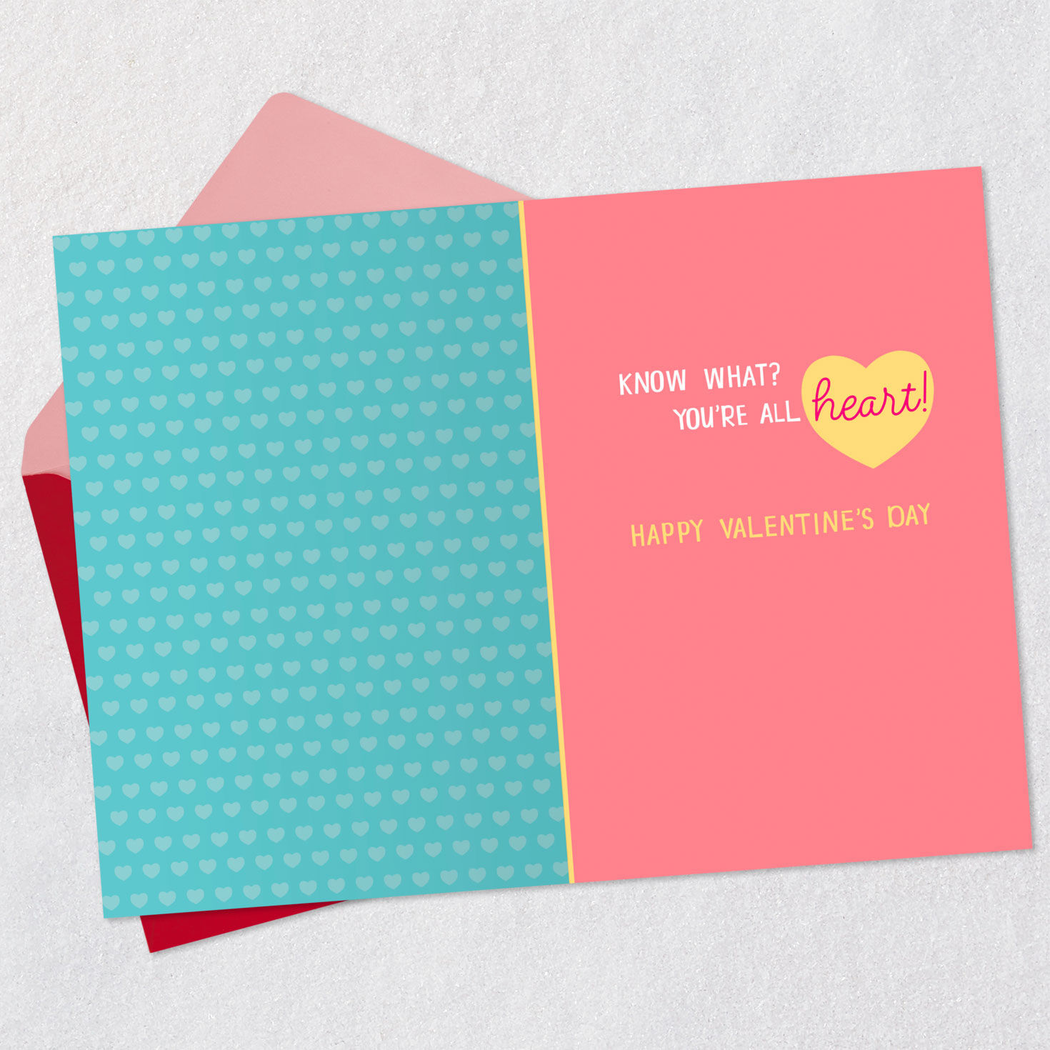 Colorful Stripes and Hearts Granddaughter Valentine's Card Open card with envelope image number 3