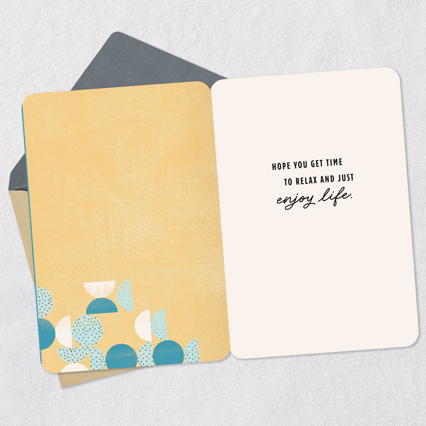 Geometric Gift on Blue Birthday Card for Him Open card with envelope image number 3