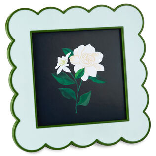 Green and Light Blue Scalloped Square Picture Frame, 4x4