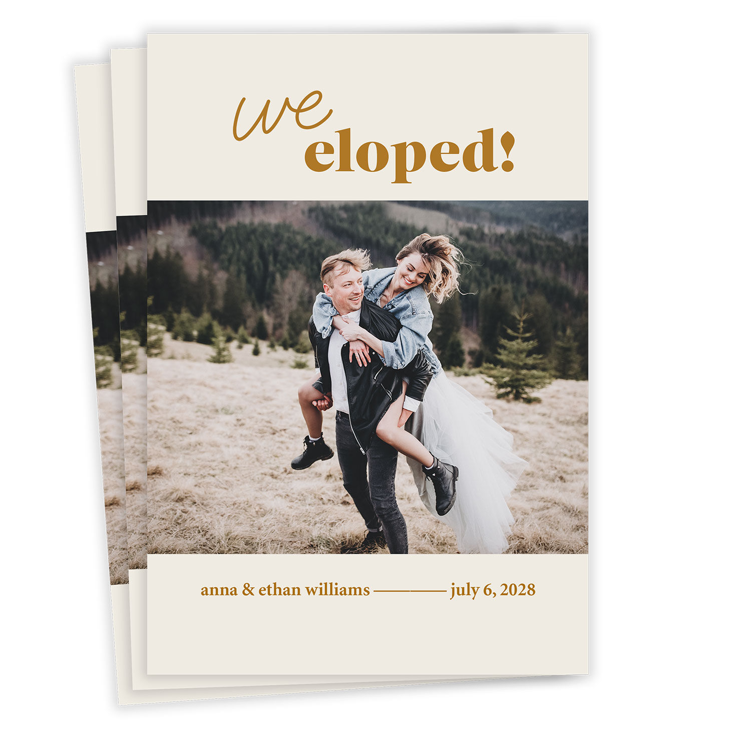 We Eloped Minimalist Flat Wedding Announcement