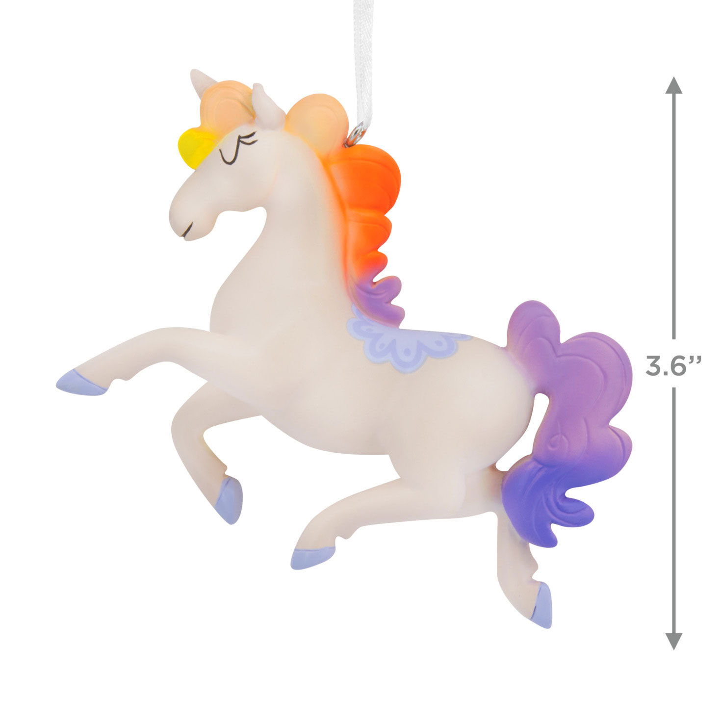 Rainbow Unicorn Christmas Ornament measurement image number 3