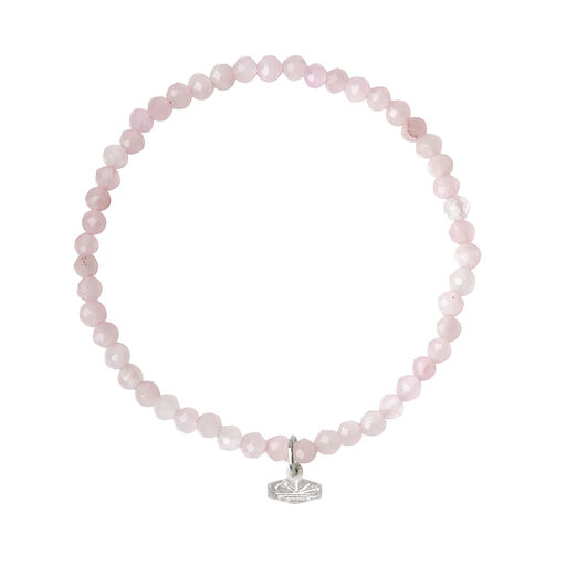 Mini Faceted Rose Quartz Beaded Stacking Bracelet, 