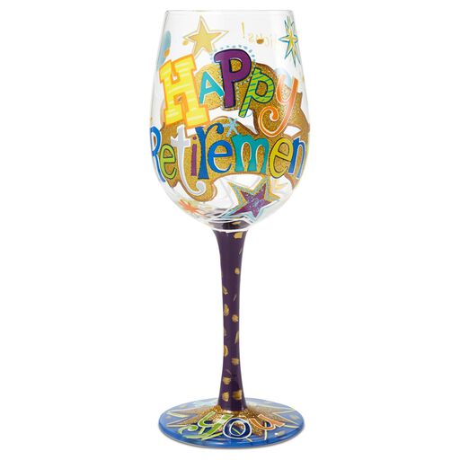 Lolita® Happy Retirement Handpainted Wine Glass, 15 oz., 