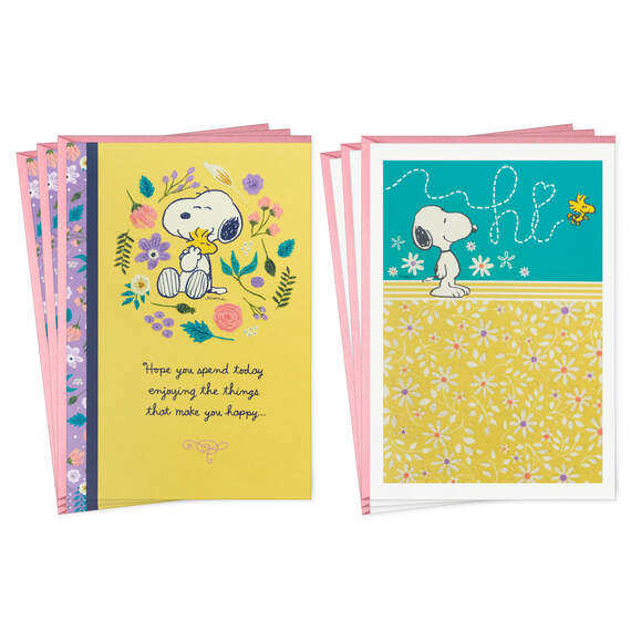 Peanuts® Snoopy and Woodstock Floral Assorted Thinking of You Cards, Pack of 6
