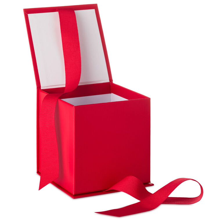 Solid Red Small Square Gift Box open image number 4