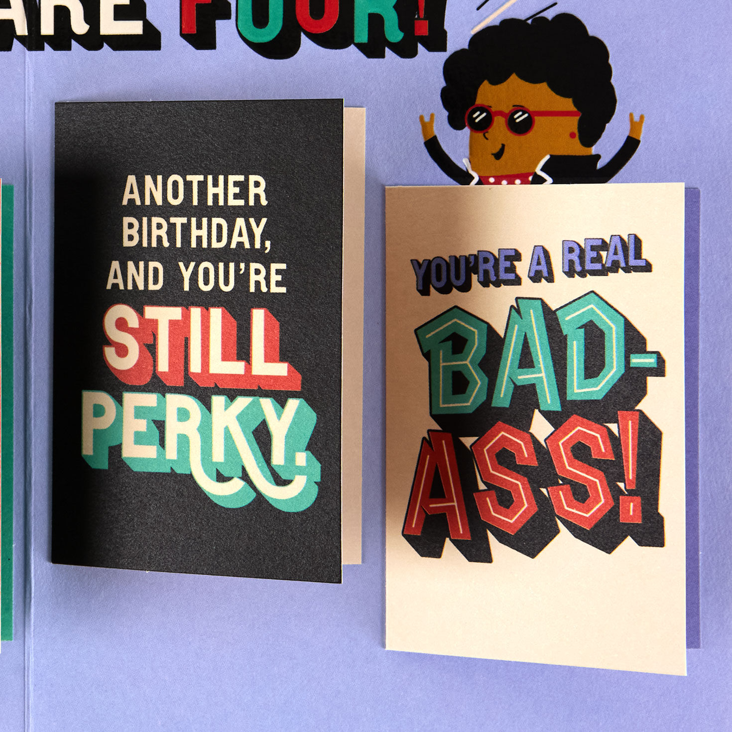 Cartoon Lady Birthday Card With Mini-Cards for Her Sentiment image number 3