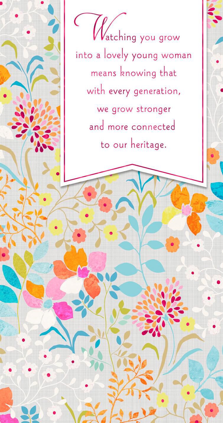Colorful Flowers Money Holder Bat Mitzvah Card