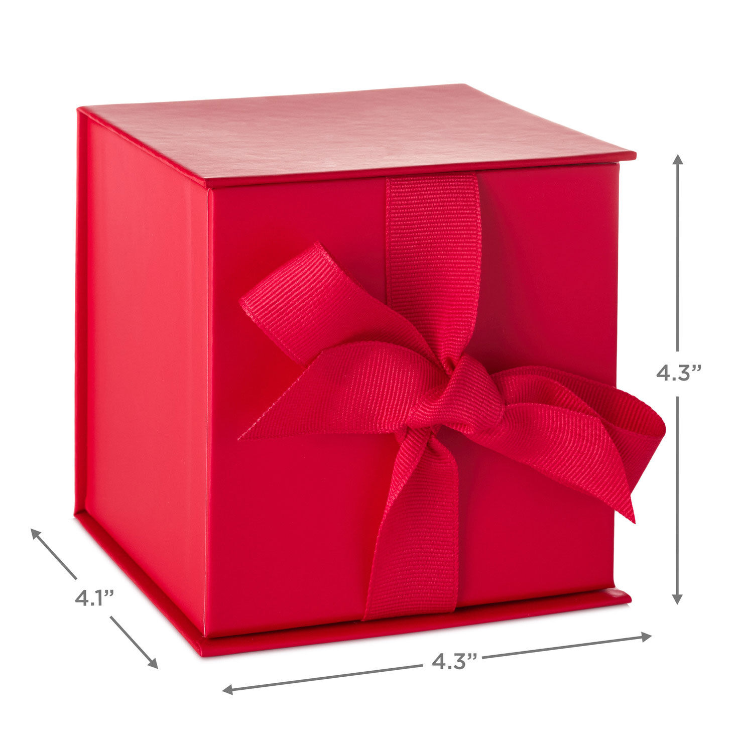 Solid Red Small Square Gift Box measurement image number 3