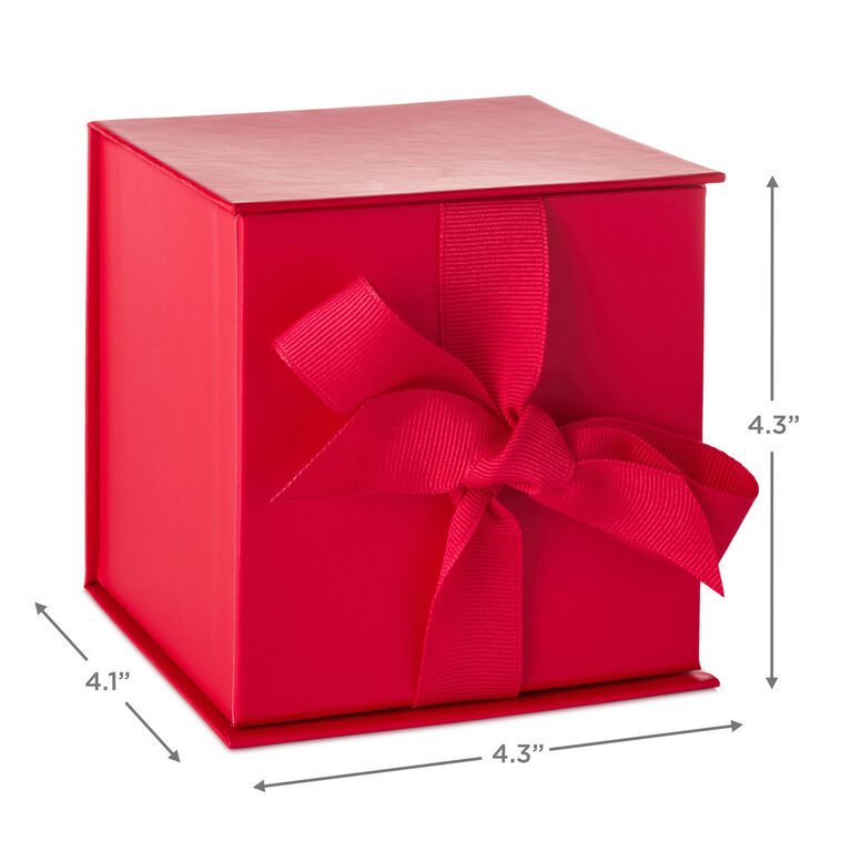 Solid Red Small Square Gift Box measurement image number 3