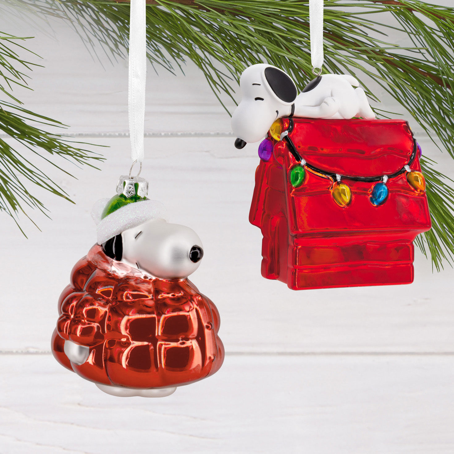 Peanuts Snoopy Christmas Ornaments hanging on tree image number 2
