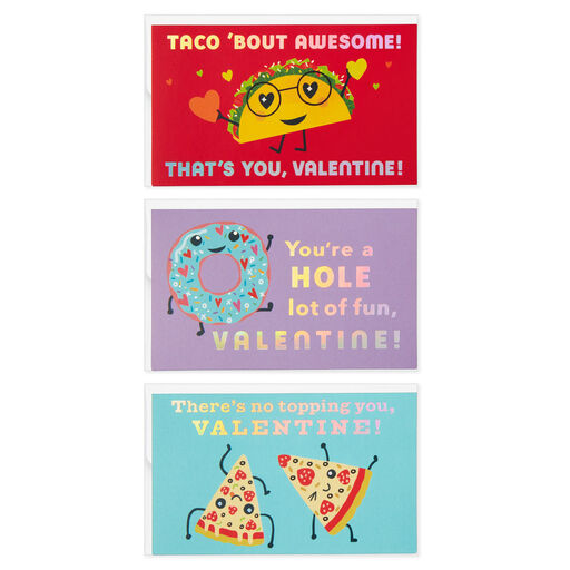 Fun Food Kids Mini Assorted Valentines, Pack of 18, 