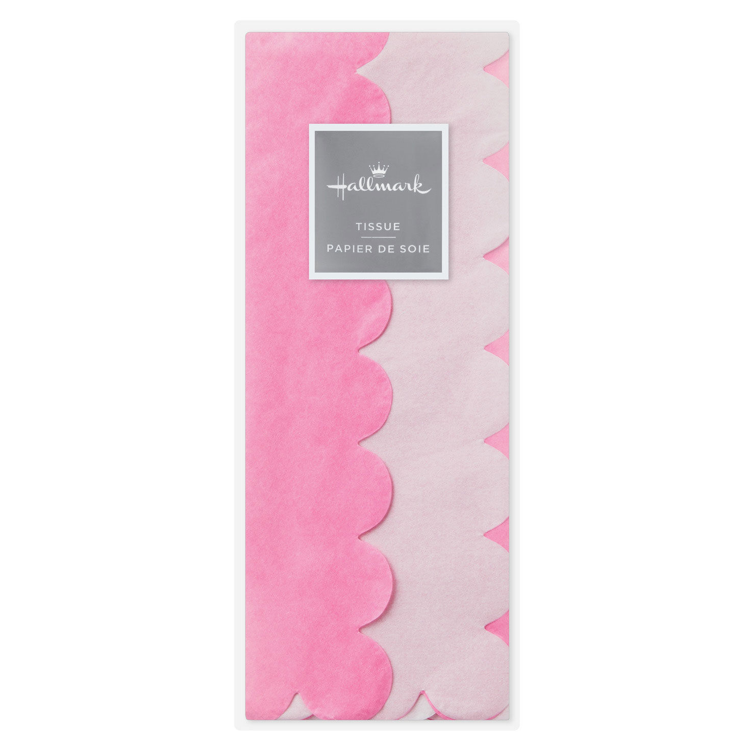 Scalloped Solid Pink and White 2-Pack Tissue Paper package image number 6