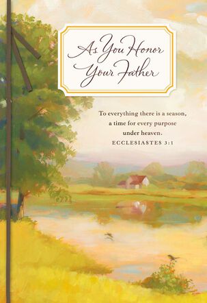Quiet Nature Religious Sympathy Card for Loss of Father - Greeting