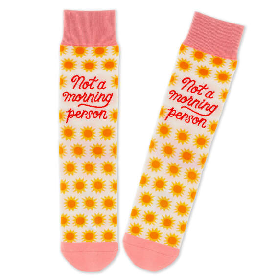 Not a Morning Person Novelty Crew Socks, , large image number 1