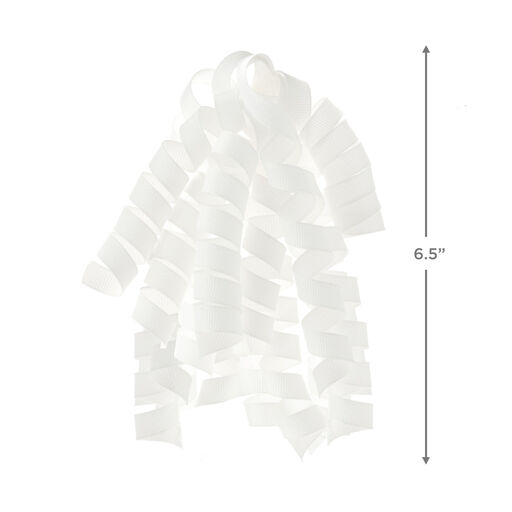 White Curly Ribbon Gift Bow, 6.5", 