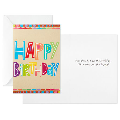 Colorful Assorted Birthday Cards, Pack of 12, 