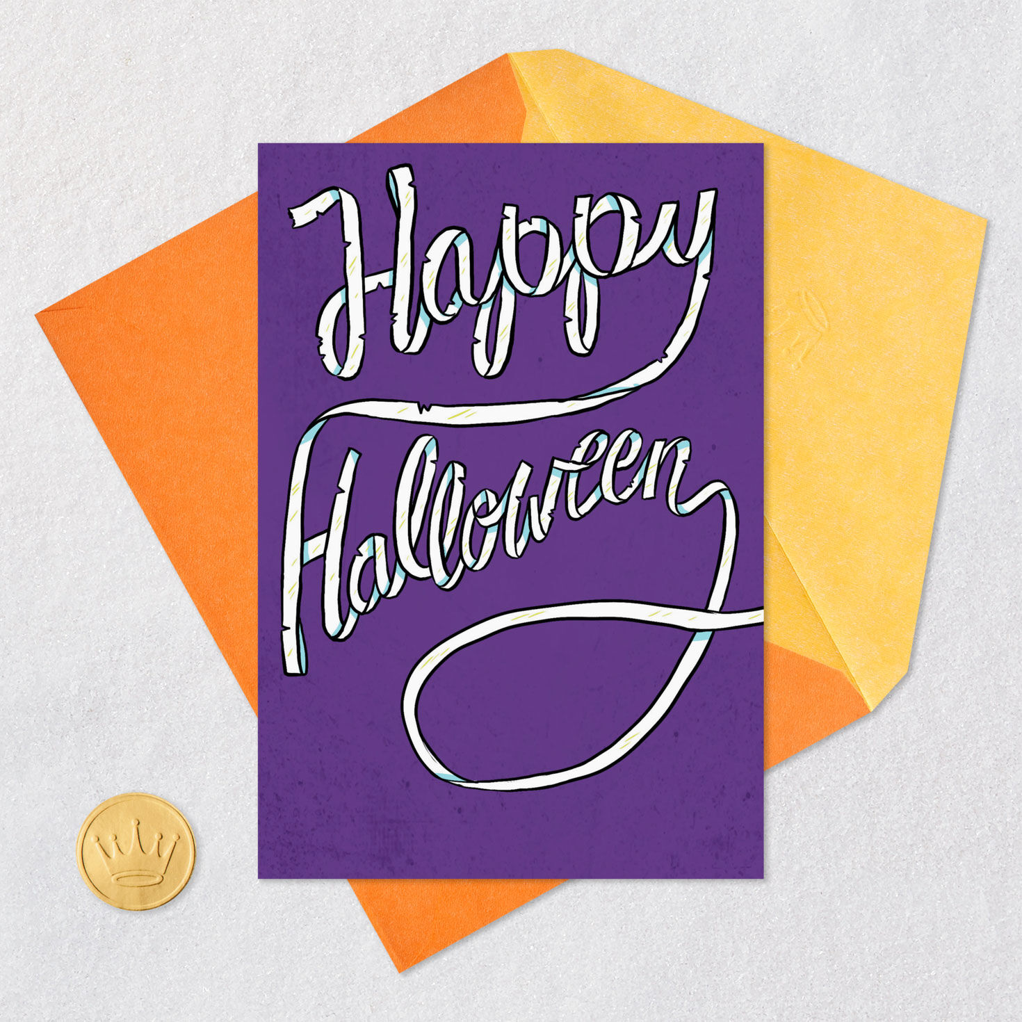 Mummy Funny Halloween Card Card Front with Envelope and Gold Seal image number 5