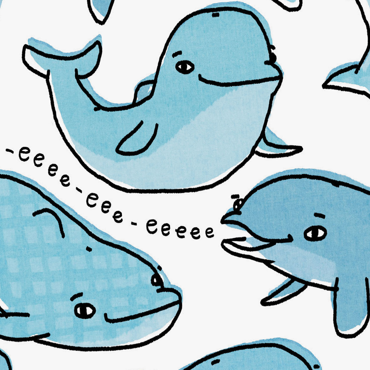 Dolphin Pun Funny Thinking of You Card Card Front Detail image number 4