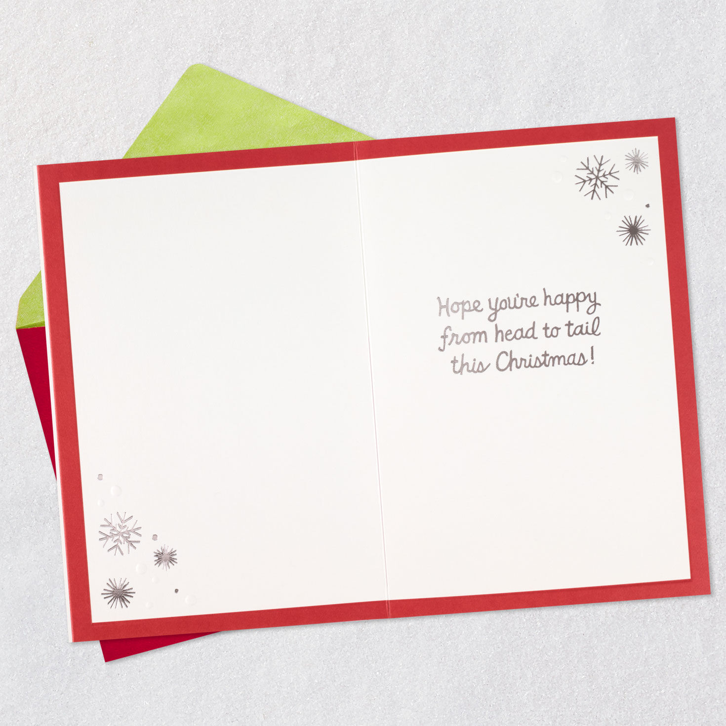 English Bulldog in Santa Hat Christmas Card Open card with envelope image number 3