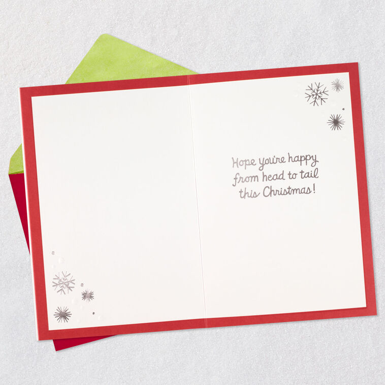 English Bulldog in Santa Hat Christmas Card Open card with envelope image number 3